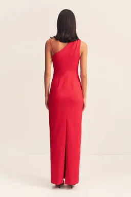 Shona Joy Lani Asymmetrical Gathered Maxi Dress Red Size 6 for rent on The Volte - image 3