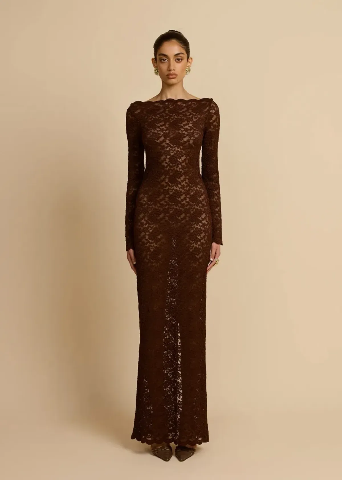 Arcina Ori Monet Maxi Dress Chocolate Brown Size M AU 10  - Image 1