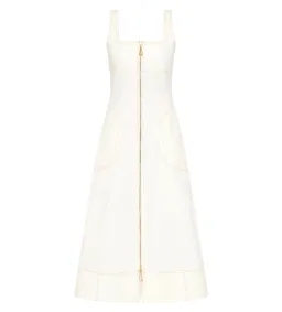 Aje Emilie Denim Midi Dress White Size 12/L for rent on The Volte - image 3