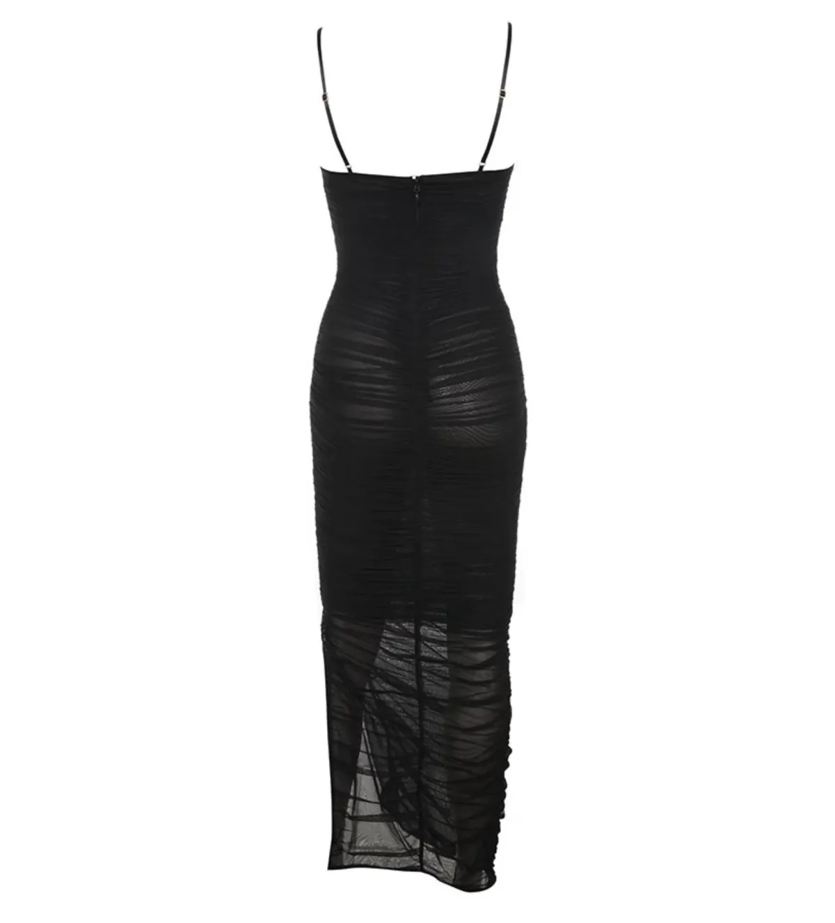 House of CB Fornarina Organza Mesh Maxi Dress Black Size AU 12 - Image 8