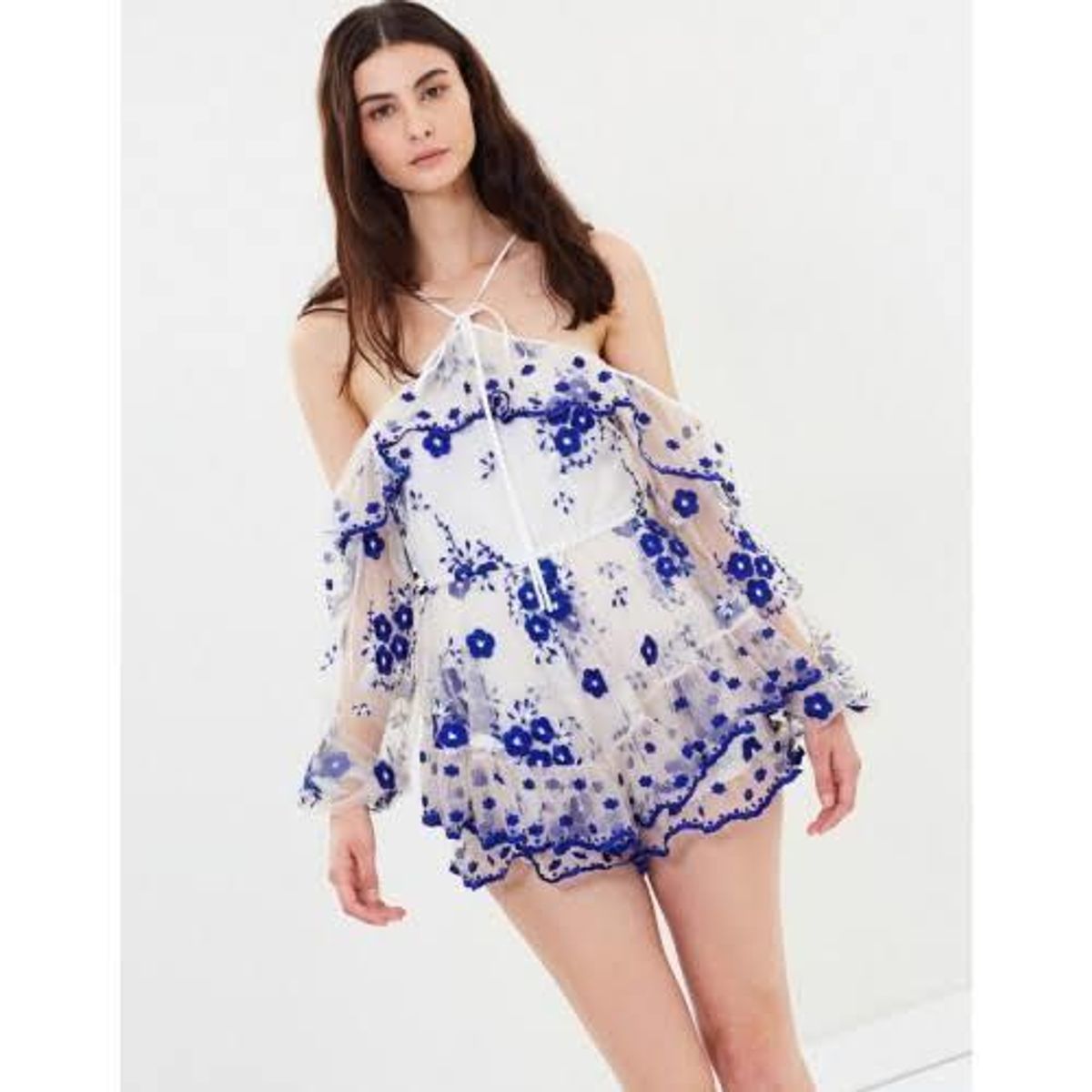 Alice McCall A Girl Like You Playsuit Nude & Blue Size 10 - Image 1