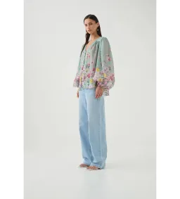 Aje Dreamscape Blouse Mist Collage Floral for rent on The Volte - image 3