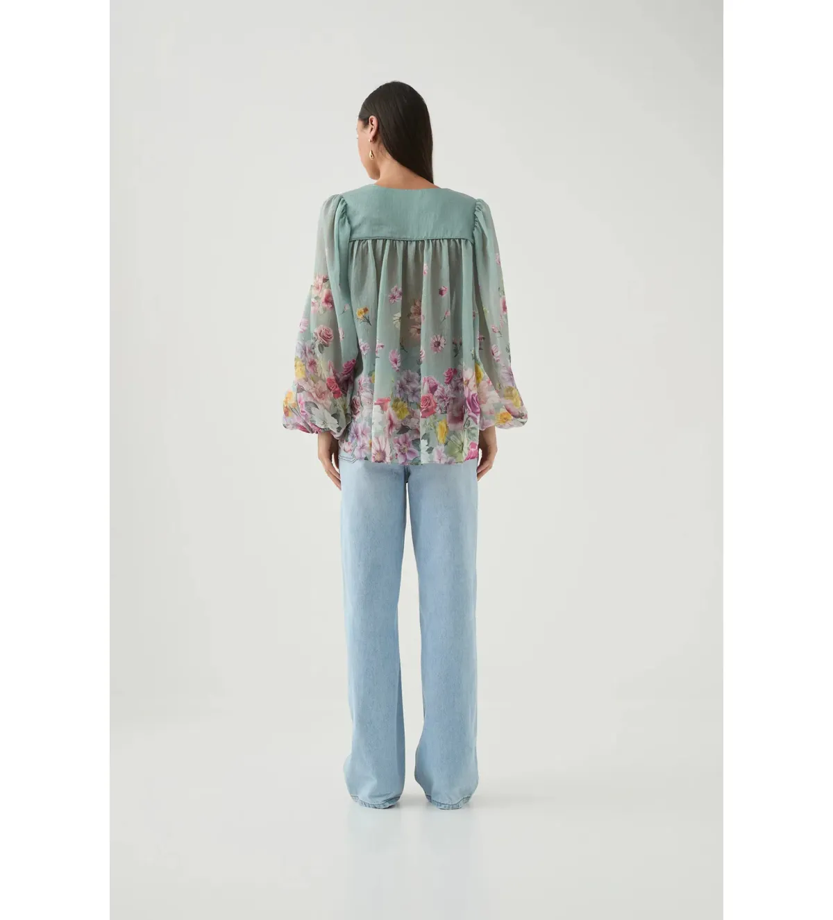 Aje Dreamscape Blouse Mist Collage Floral - Image 4