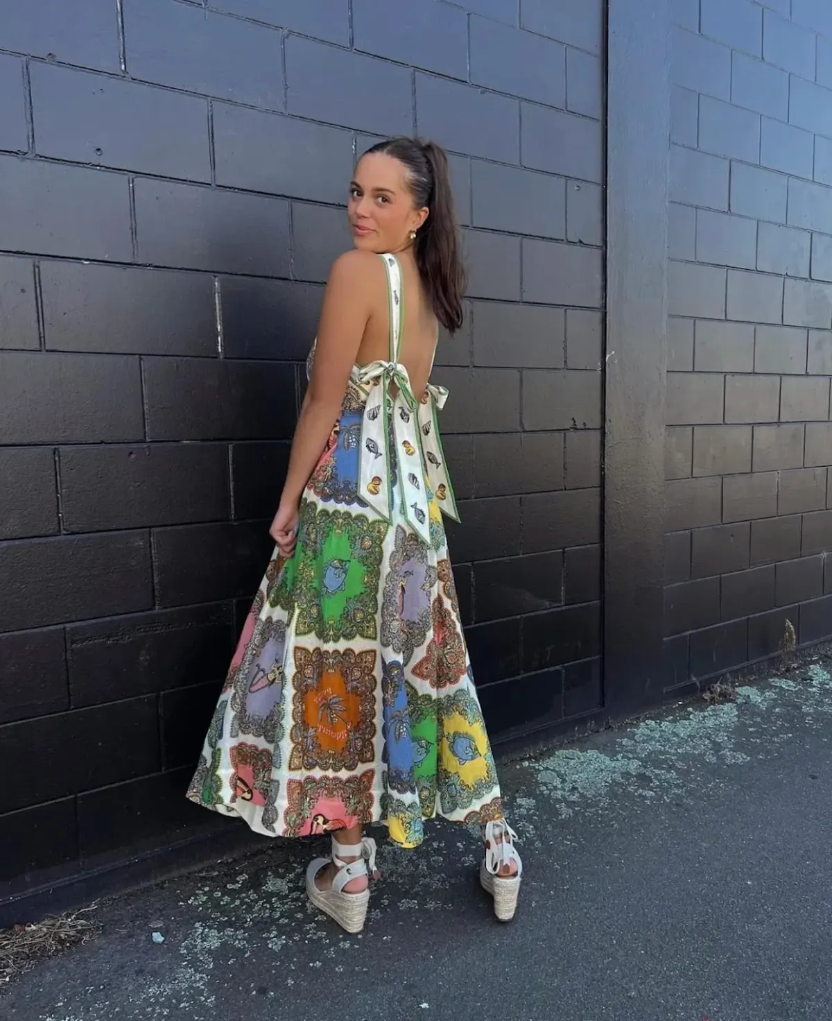 Alemais Trippy Troppo Halter Midi Multi Dress Size 8 - Image 2