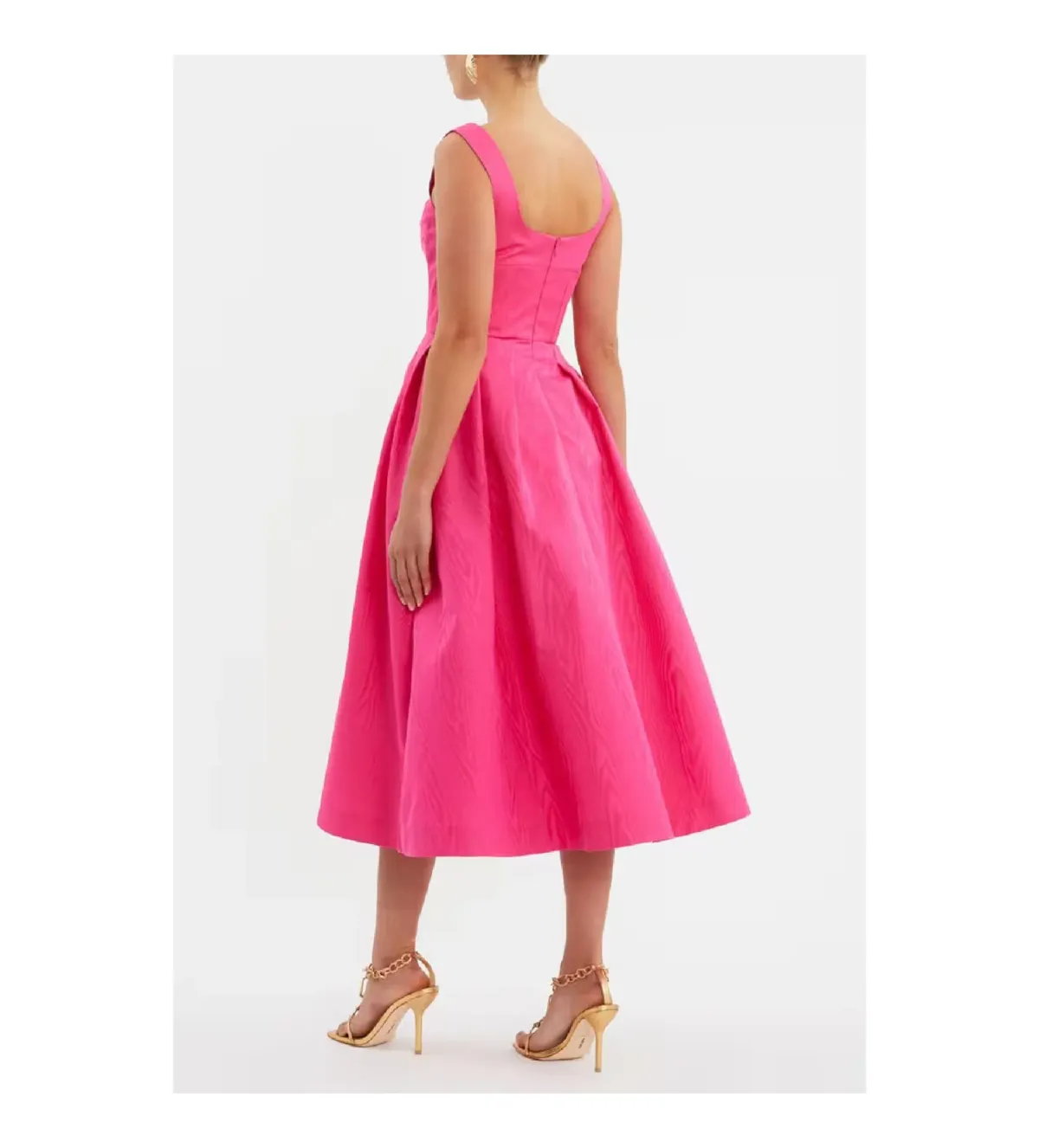 Rebecca Vallance Lyla Midi Dress Hot Pink Size 10 - Image 3