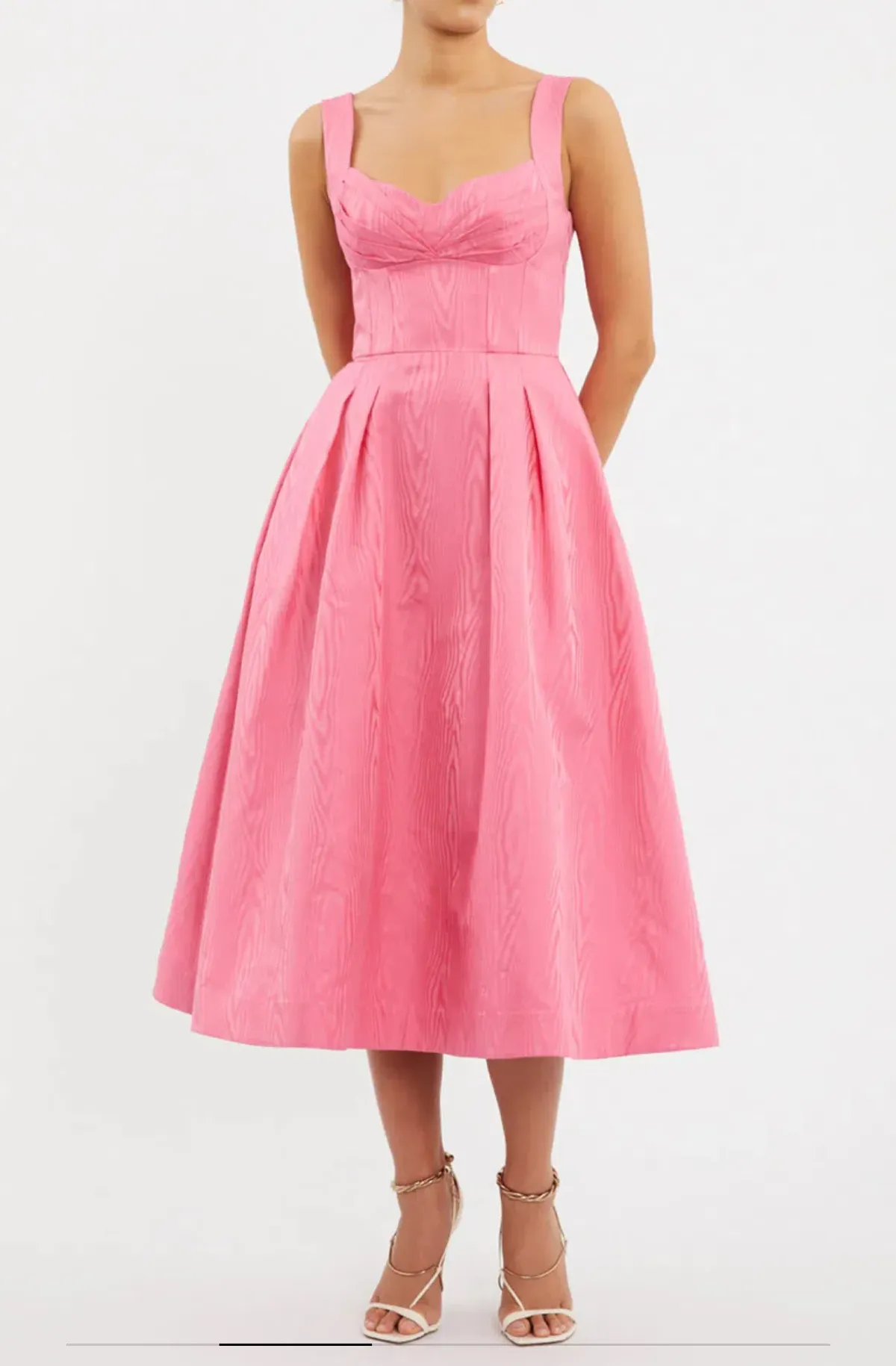 Rebecca Vallance Carmelita Midi Dress Pink Size 14 - Image 1