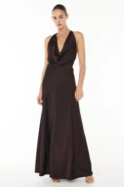 Manning Cartell Charmed Cowl Slip Maxi Dress in Dark Chocolate Brown Size AU 4 for rent on The Volte - image 2