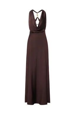 Manning Cartell Charmed Cowl Slip Maxi Dress in Dark Chocolate Brown Size AU 4 for rent on The Volte - image 5