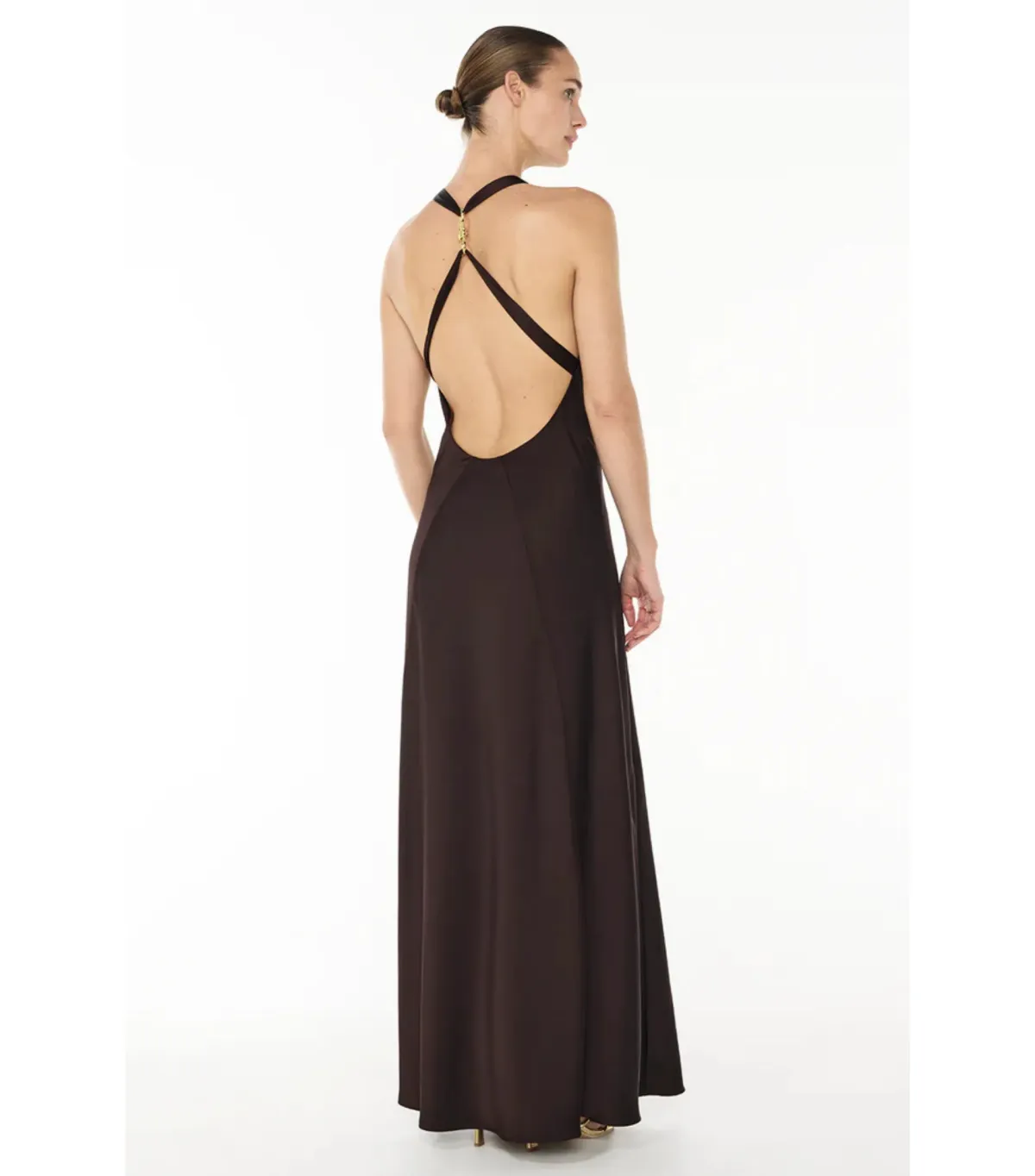 Manning Cartell Charmed Cowl Slip Maxi Dress in Dark Chocolate Brown AU 6 - Image 5