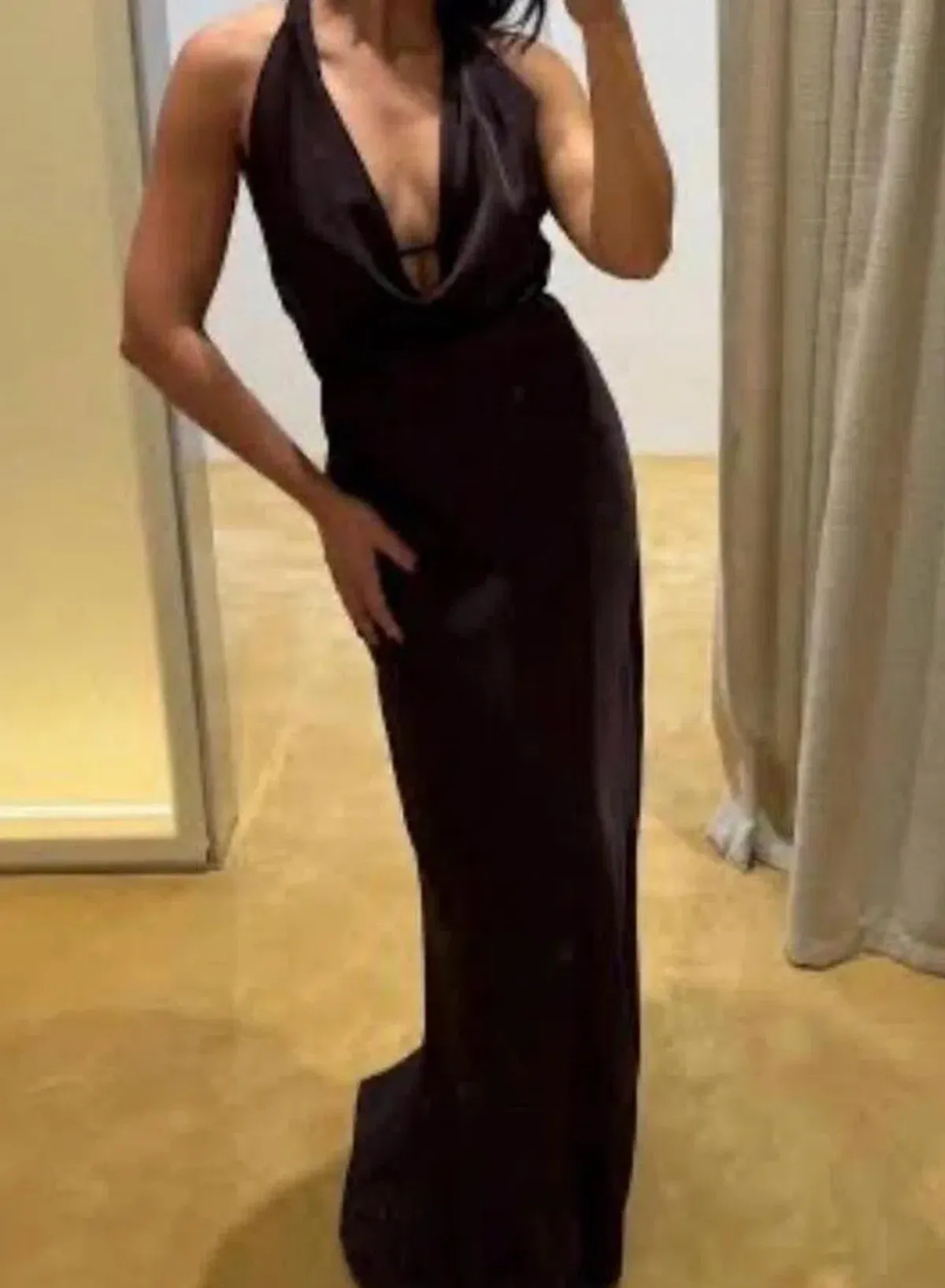 Manning Cartell Charmed Cowl Slip Maxi Dress in Dark Chocolate Brown AU 6 - Image 1