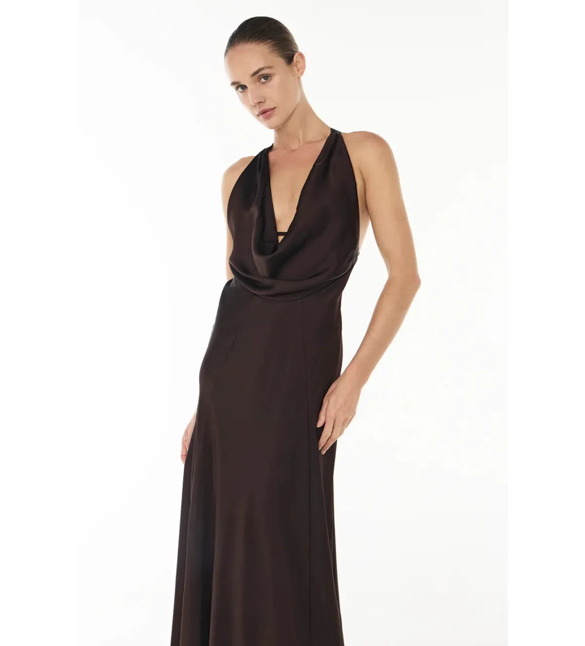 Manning Cartell Charmed Cowl Slip Dress In Dark Chocolate Size AU 8 - Image 3