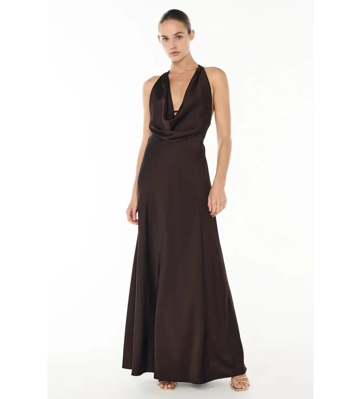 Manning Cartell Charmed Cowl Slip Dress In Dark Chocolate Size AU 8 - Image 2