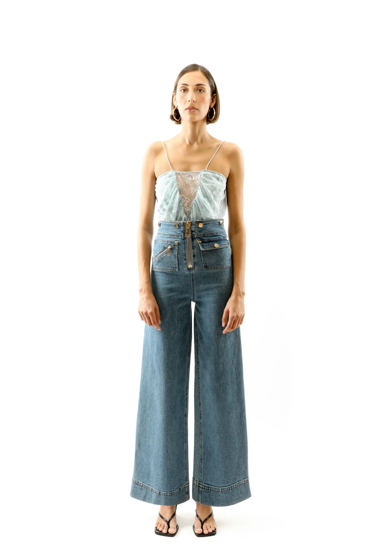ALICE By Alice McCall Maverick Jumpsuit Light Blue Denim in Size AU 8 - Image 2