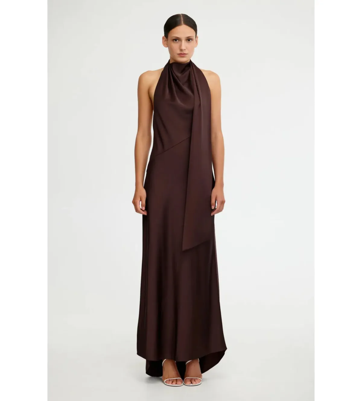 Significant Other Adriana Halter Gown Chocolate Size 6 - Image 1
