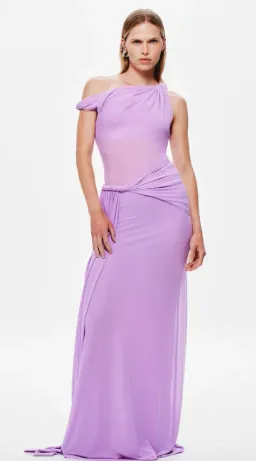 MISHA Sisal Mesh Dress Maxi Dress Lilac Size 10  for rent on The Volte - image 1