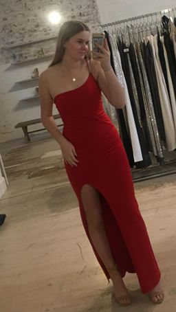 Red Dress Nookie Lust one shoulder gown red size 8 for rent on The Volte - image 2