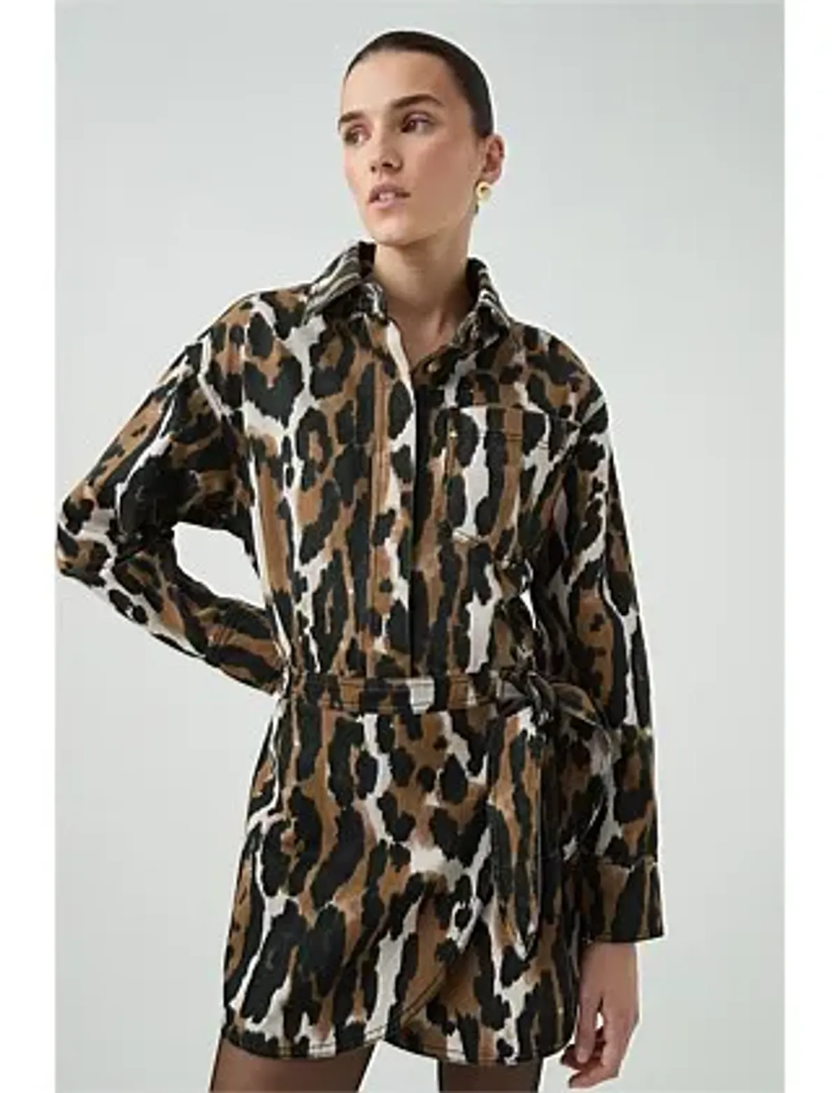 Aje Sienna Shirt Dress Animal Print Size 6 - Image 2