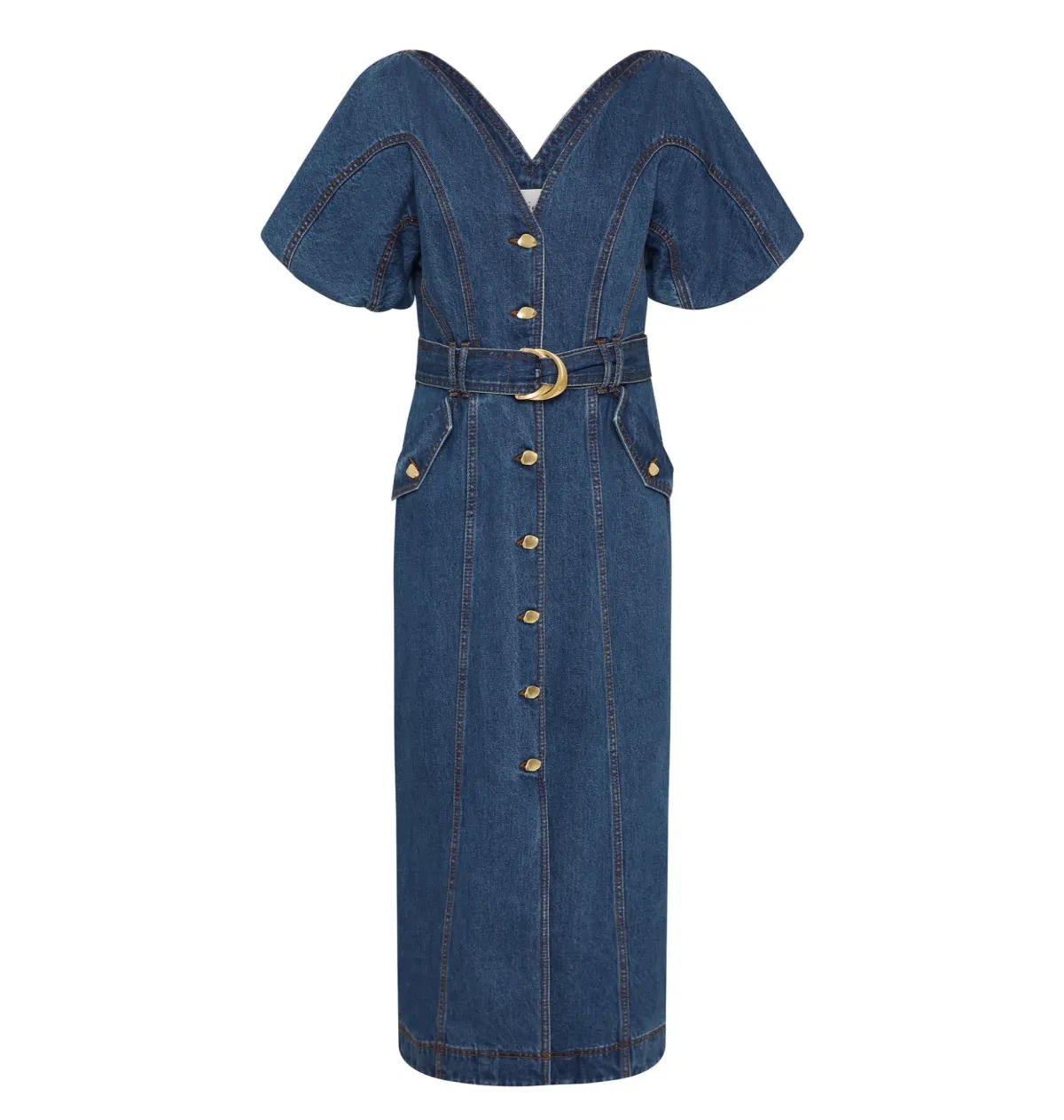 Aje Harper Midi Dress Denim Size 10/M - Image 7