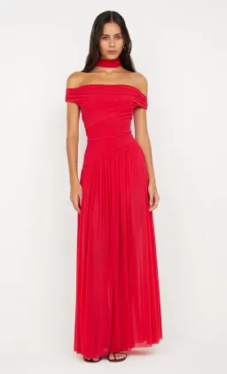 Bec & Bridge Deija Offshoulder Maxi Dress Strawberry Size 12 for rent on The Volte - image 1