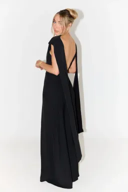 Odd Muse The Ultimate Muse Drape Back Maxi Dress in Black Size 10 for rent on The Volte - image 2