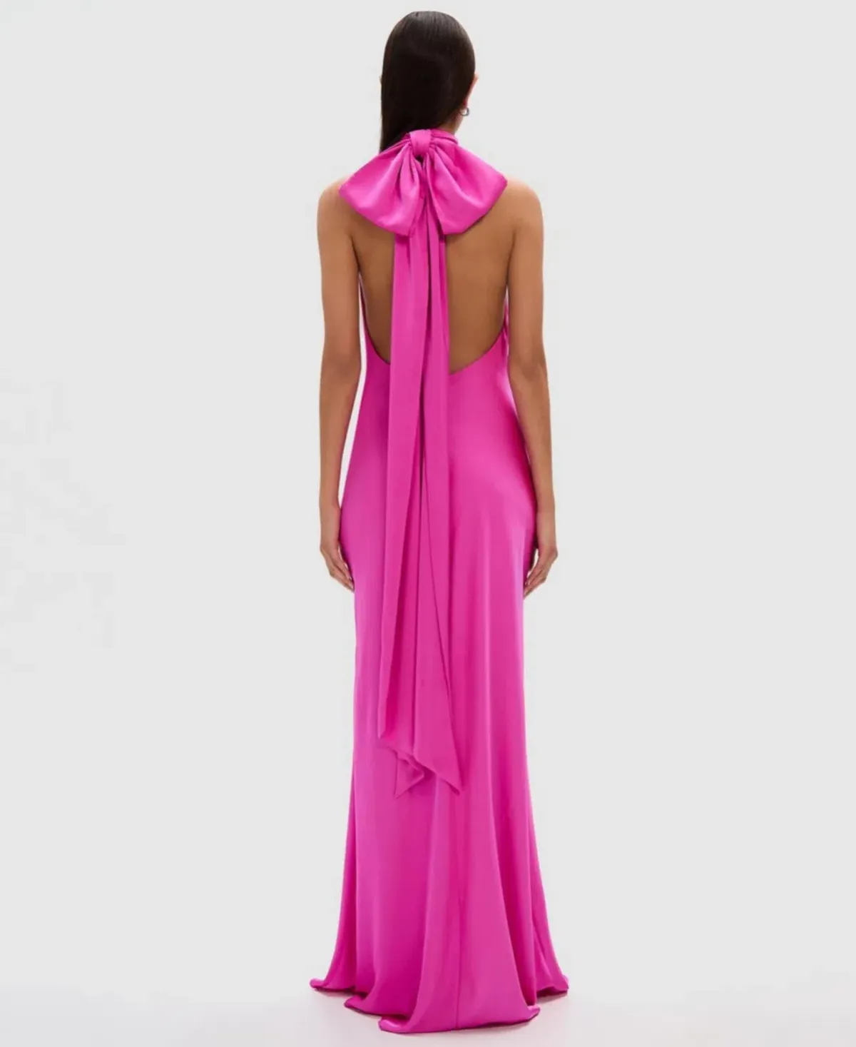 MISHA Evianna Satin Gown Maxi Hot Pink Size 8/S - Image 3