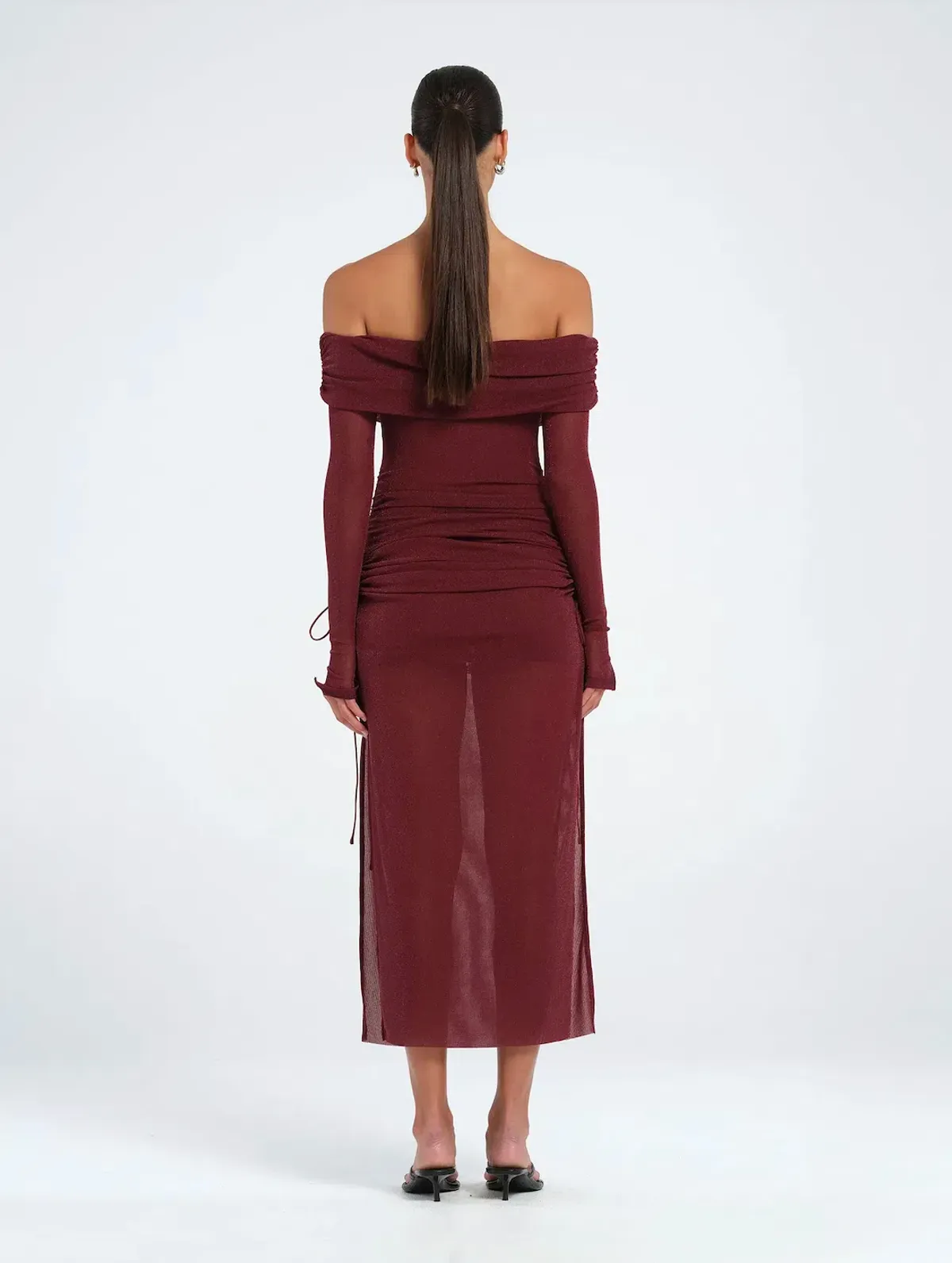 Benni Blaire Midi Dress in Burgundy Size 8 / AU 8 - Image 3