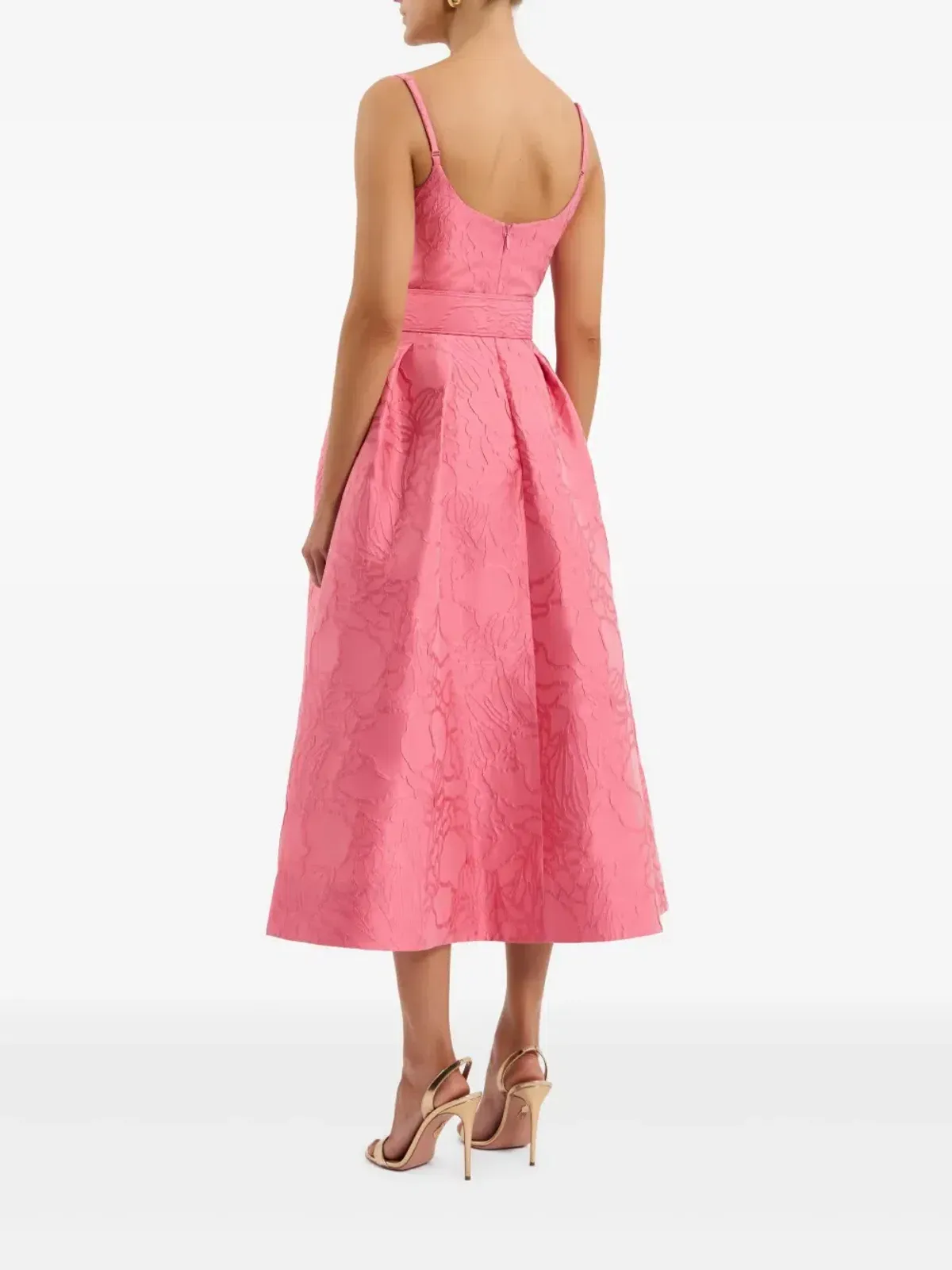 Rebecca Vallance Petra Midi Dress in Pink Size 8 - Image 3
