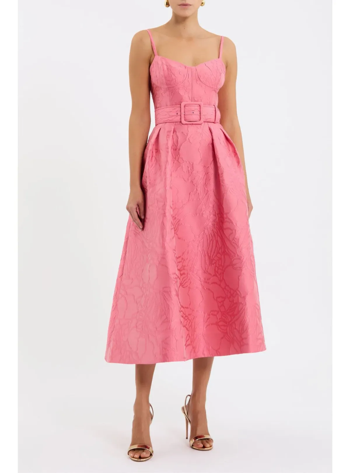 Rebecca Vallance Petra Midi Dress in Pink Size 8 - Image 1