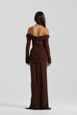 Natalie Rolt Emily Gown in Brown Size 8  for rent on The Volte - image 2