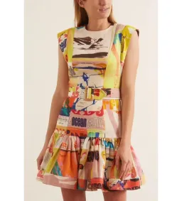 Zimmermann Brightside Fluted Mini Dress Multi Print Size 3/AU 14 for rent on The Volte - image 3
