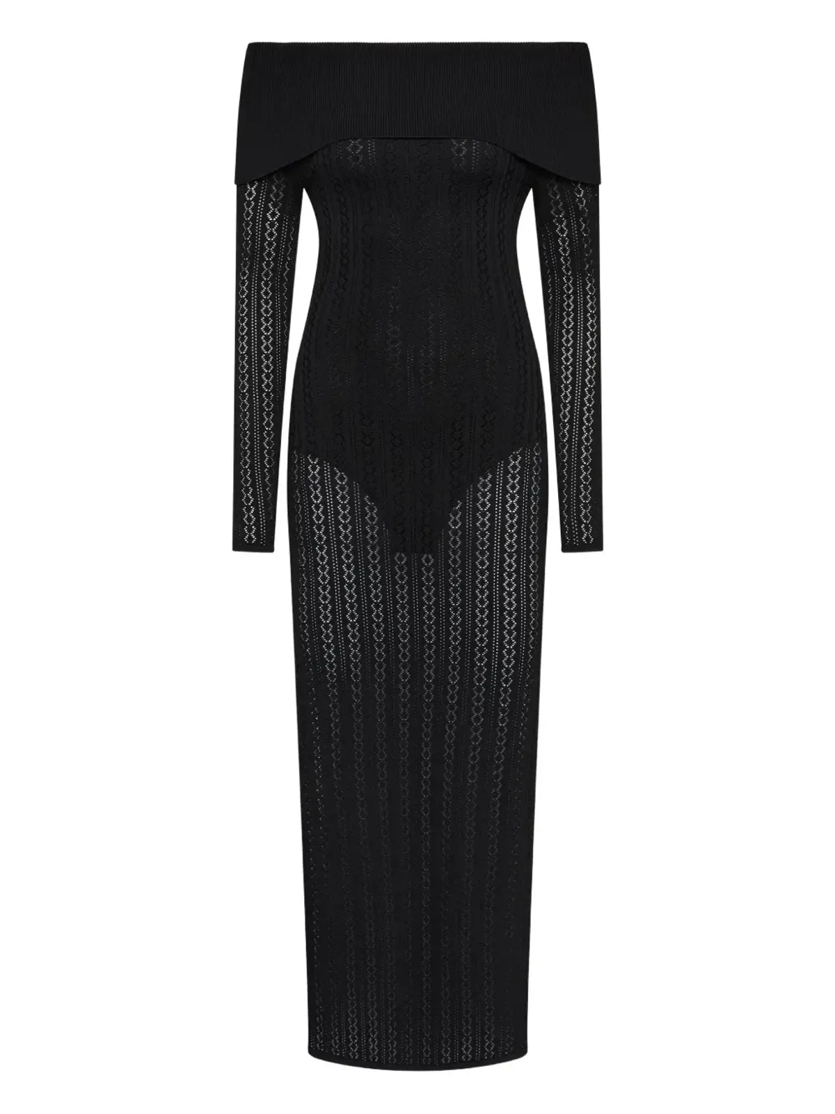 Rebecca Vallance Lorelei Off-shoulder Knitted Black Size AU 8 - Image 2