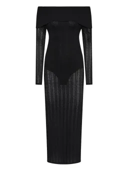 Rebecca Vallance Lorelei Off-shoulder Knitted Black Size AU 8 for rent on The Volte - image 2