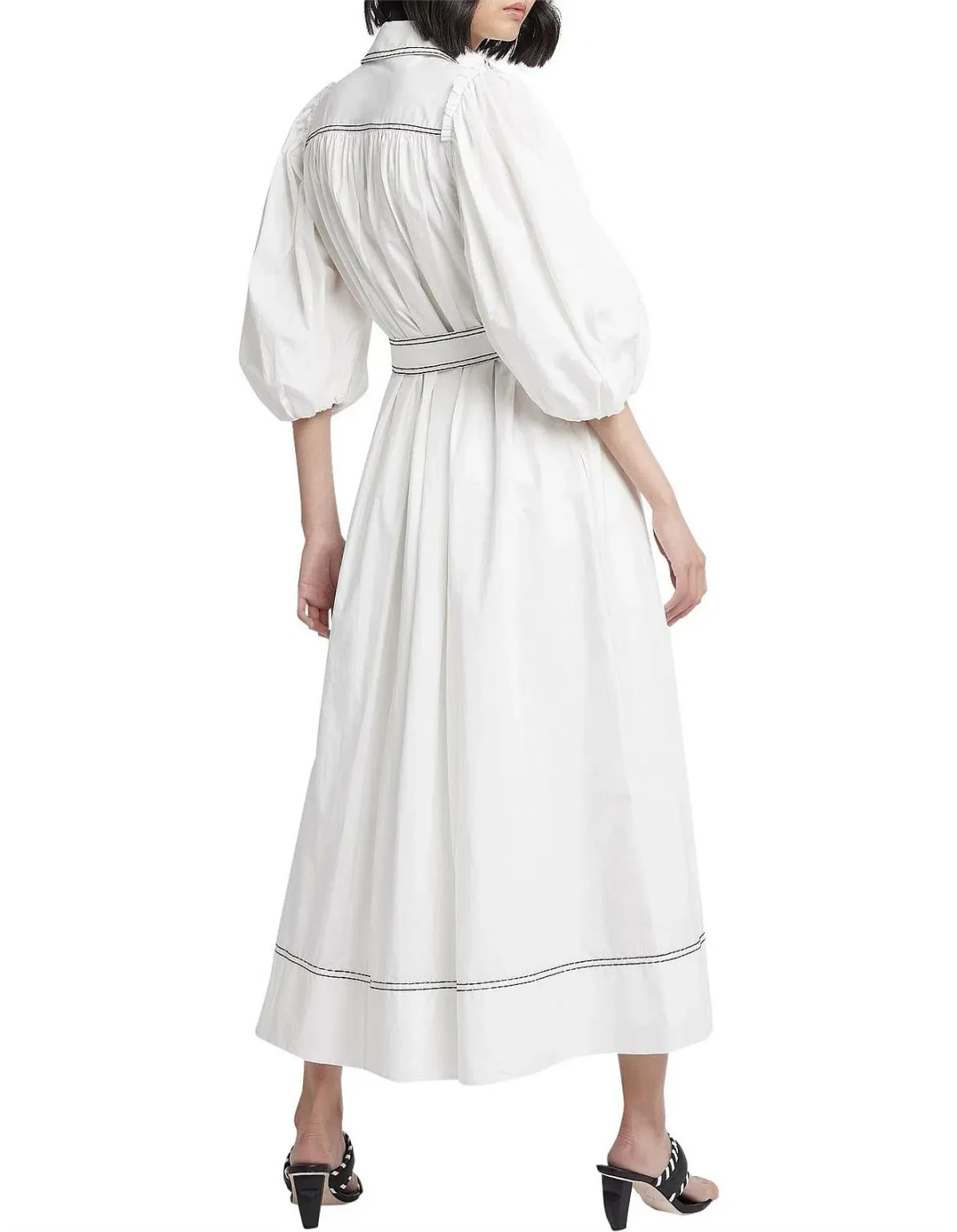 AJE Epiphany Midi Shirt Dress White Size AU 8 - Image 3