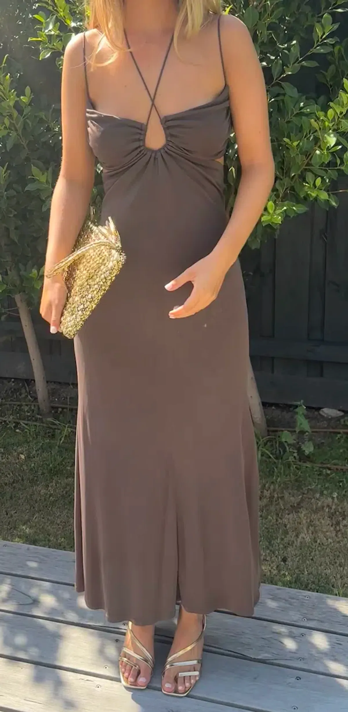 Manning Cartell Sweet Obsession Slip Dress Maxi Brown Size AU 6 - Image 3