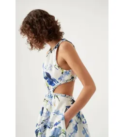 Aje Voyage Braided Cut Out Mini Dress Floral Print Size AU 12 for rent on The Volte - image 4