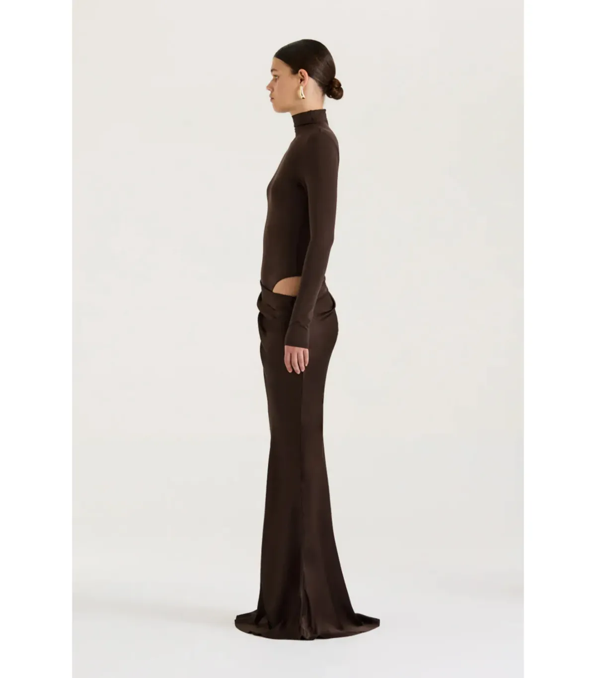 Henne Soraia Long Sleeve Maxi Dress Chocolate Size S / AU 8 - Image 4