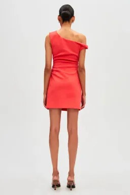 MISHA Mallory Crepe Mini Dress in Coral Size 8/S for rent on The Volte - image 2