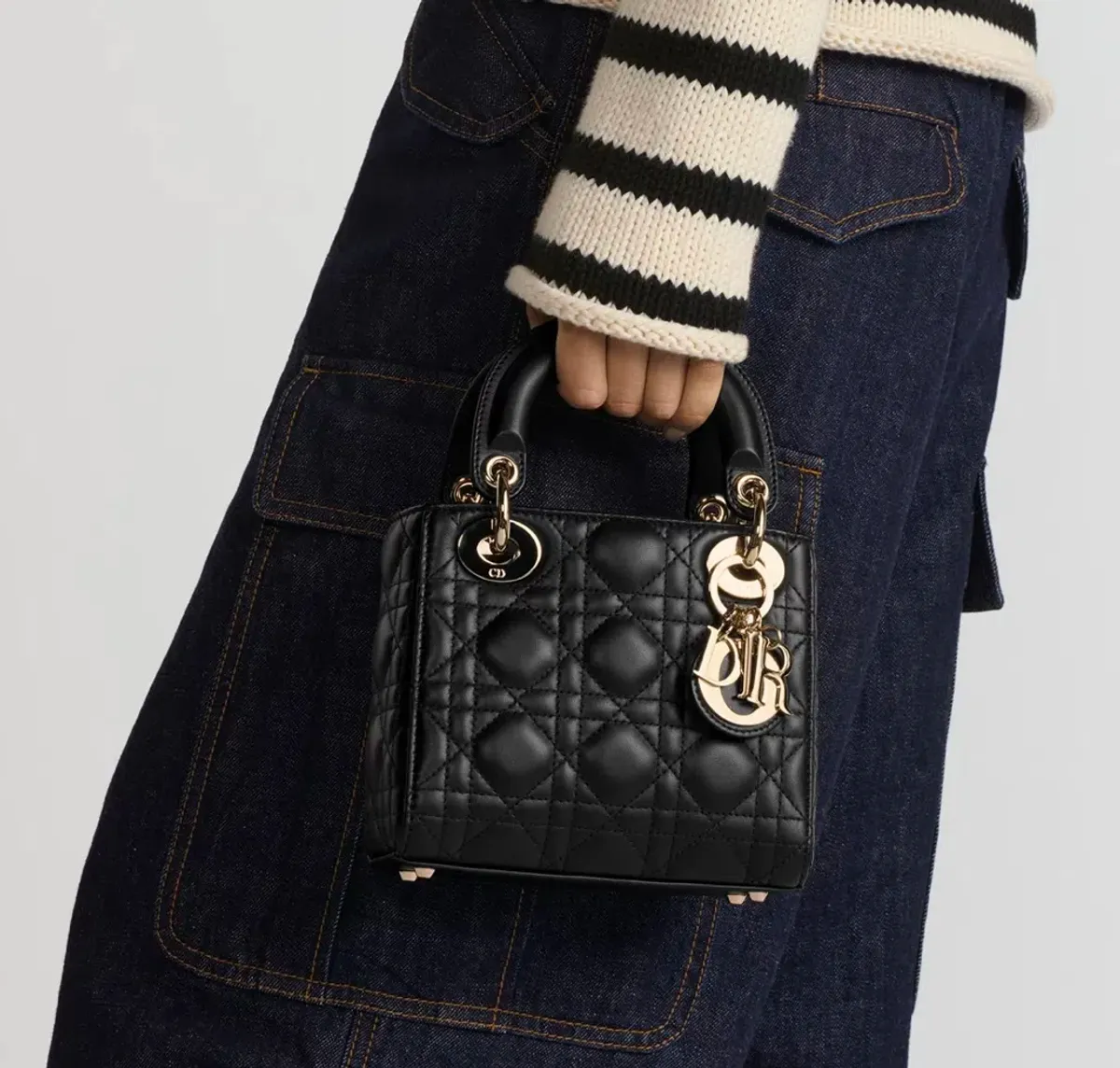 Mini Lady Dior Bag Black Cannage Lambskin - Image 1