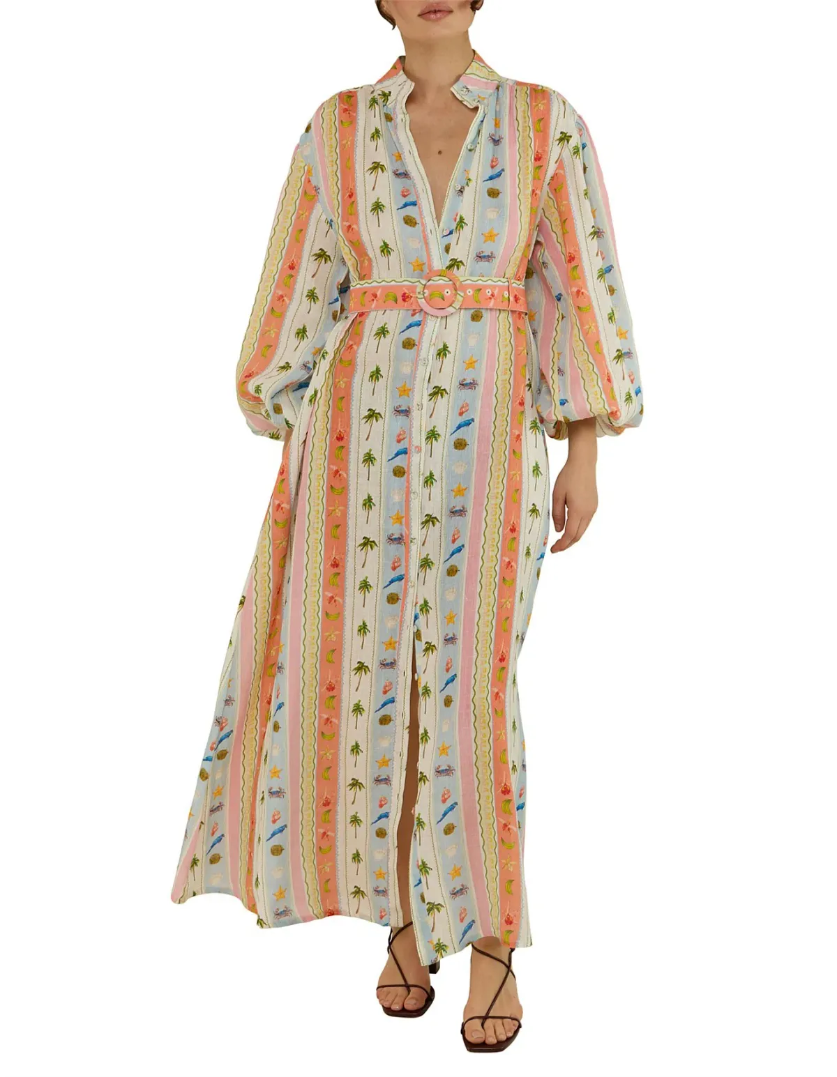 Palm Noosa Noddy Maxi Dress in Tropical Stripe Size 10 - Image 1
