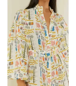 Palm Noosa Noddy Maxi Dress Verano White Print Size AU 10  for rent on The Volte - image 3