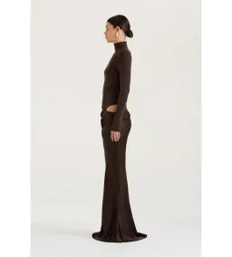 Henne Soraia Long Sleeve Maxi Dress Chocolate Size 6 for rent on The Volte - image 6