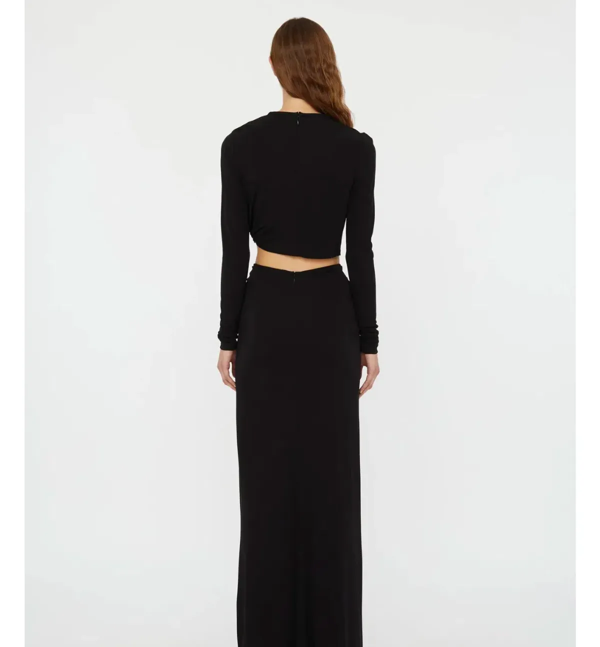 Christopher Esber Bezel Quartz Ruched Long Sleeve Top Black Size 12 - Image 4