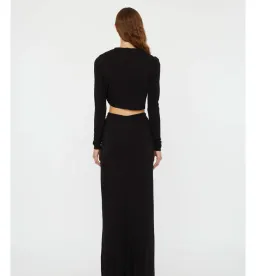 Christopher Esber Bezel Quartz Ruched Long Sleeve Top Black Size 12 for rent on The Volte - image 4