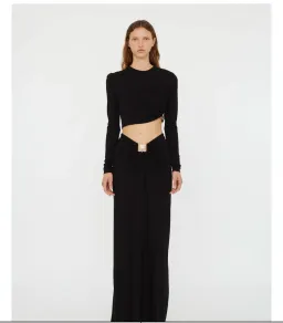 Christopher Esber Bezel Quartz Ruched Long Sleeve Top Black Size 12 for rent on The Volte - image 1