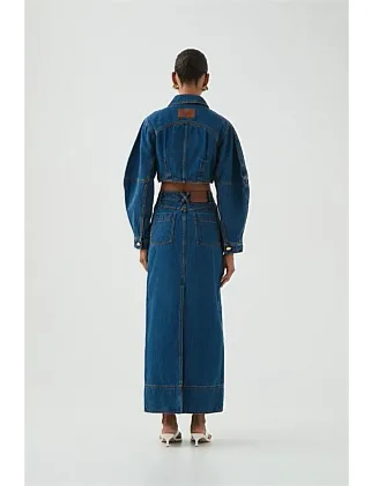 Aje Phoenix Midi Skirt Denim - Image 3