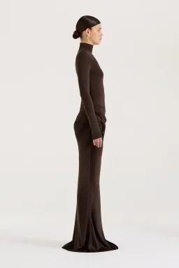 Henne Soraia Long Sleeve Maxi Dress Brown Size S / Size AU 8 for rent on The Volte - image 4