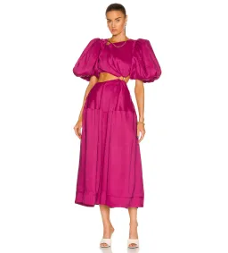 Aje Vanades Ring Cut Out Midi Dress in Magenta Pink Size 6 for rent on The Volte - image 1