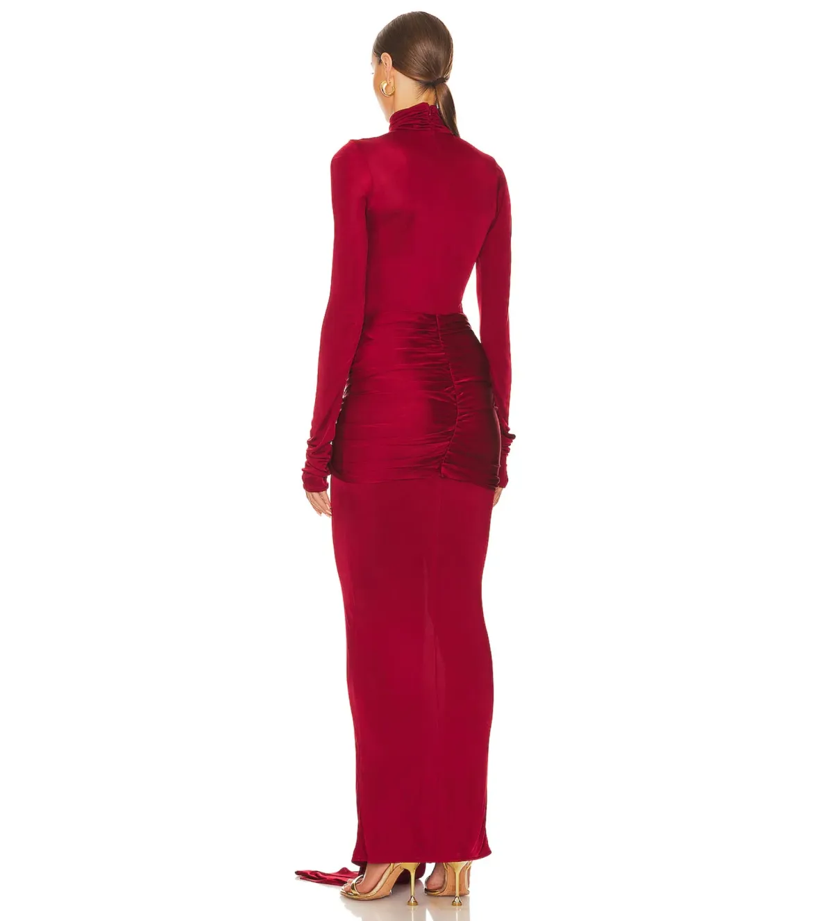 Helsa Slinky Jersey Sarong Maxi Dress in Red Size XS / AU 6 - Image 3