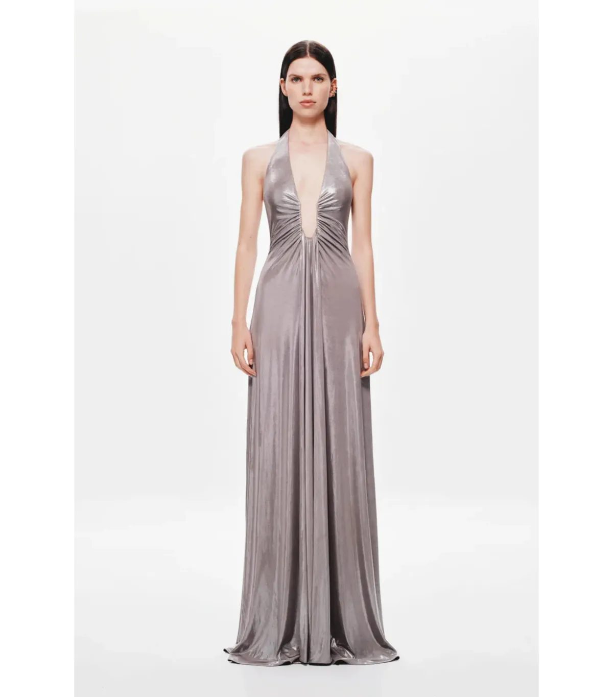 Misha The Jennifer Foil Jersey Maxi Dress in Cinder Size AU 8 - Image 1