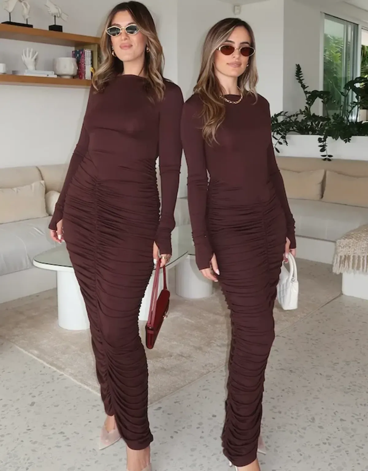 Sneaky Link Caterina Midi Dress Chocolate Size Small / Au 6  - Image 3